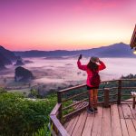 landscape sea mist mountains