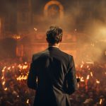 politician deputy speaks stage front crowd people citizens generative ai